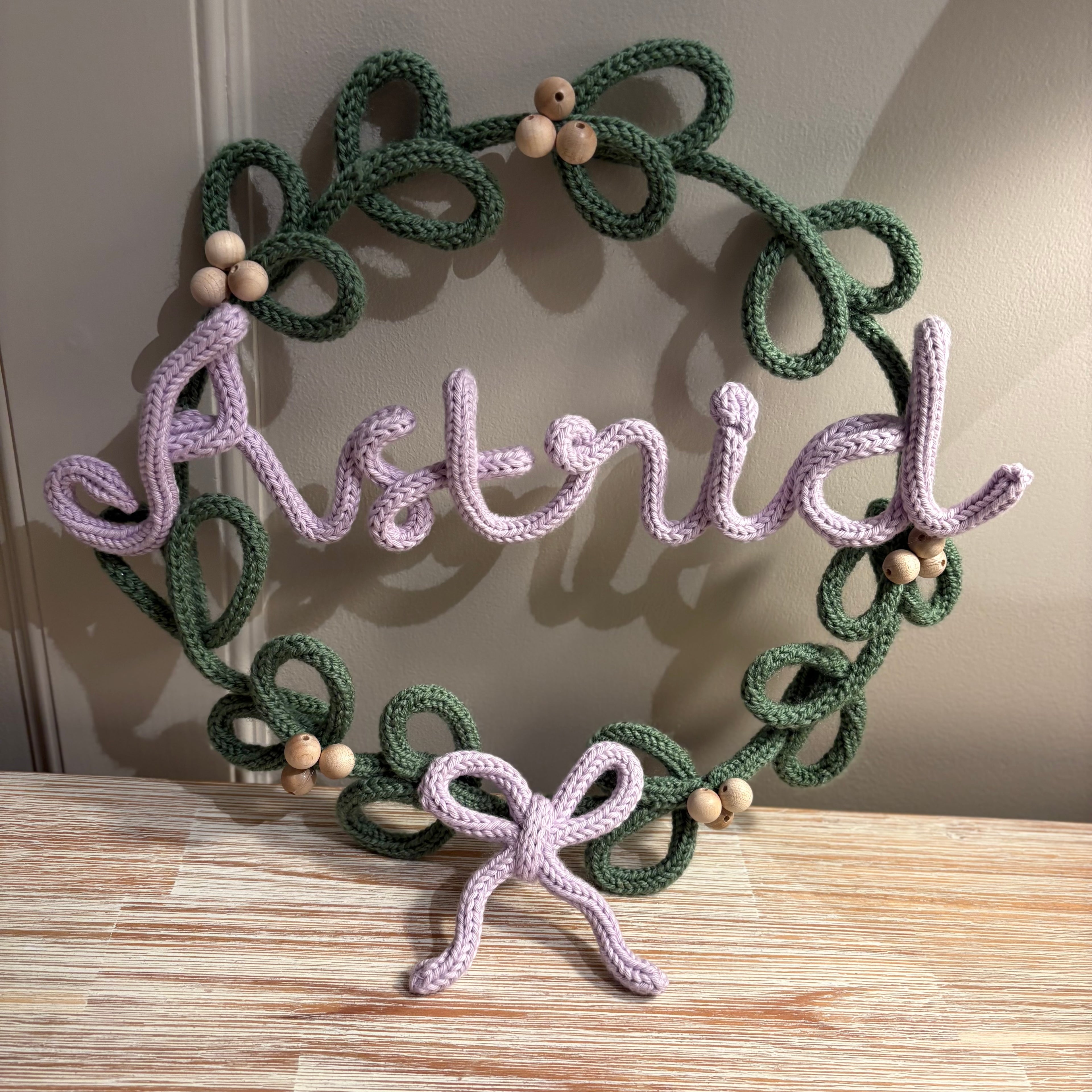 🌿 Personalised Knitted Wire Name Wreath 🌿