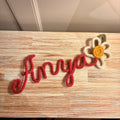 Personalised Knitted Wire Name Sign with Daisy