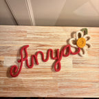 Personalised Knitted Wire Name Sign with Daisy