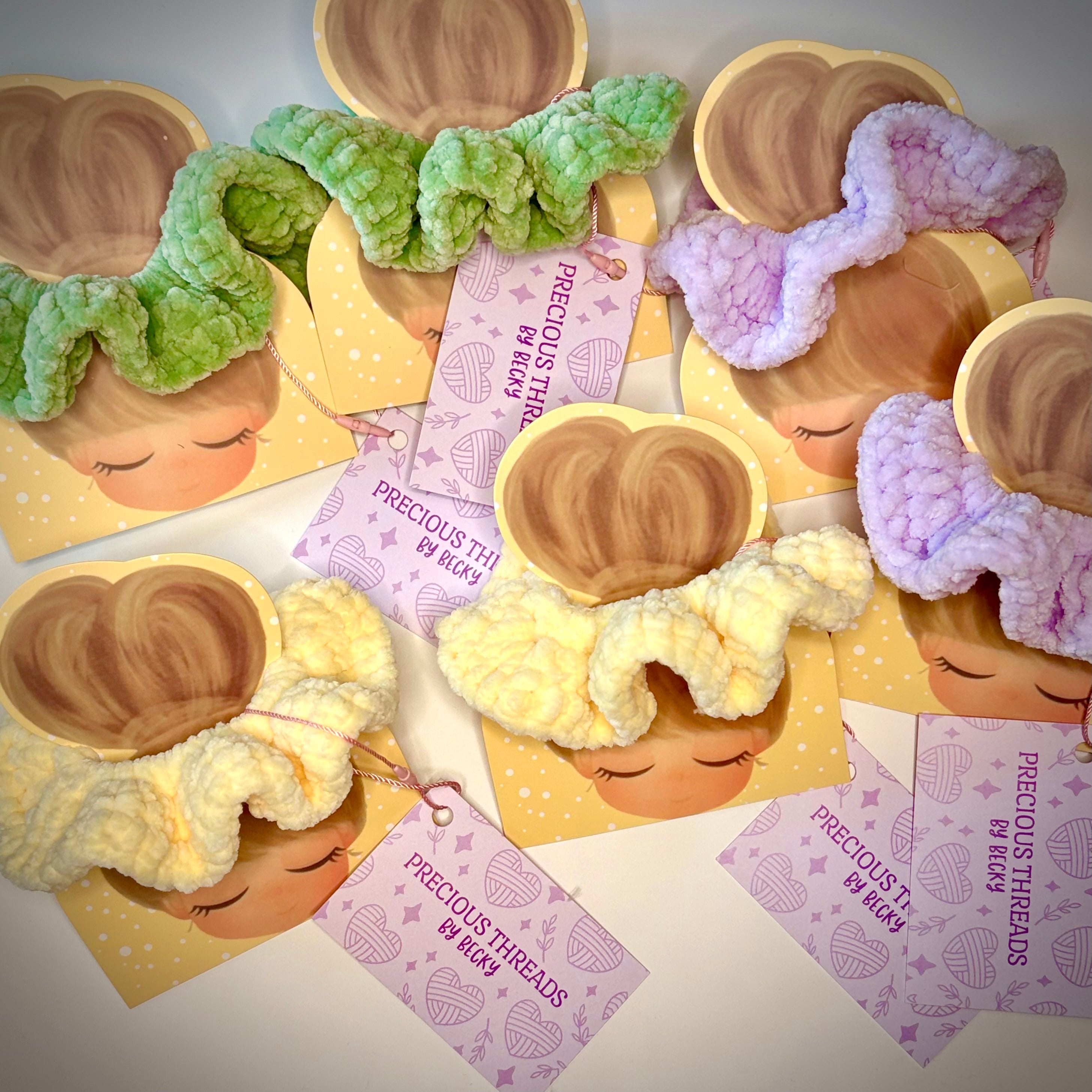 Pastel Crocheted Scunchies