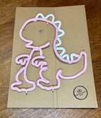 Handmade Knitted Wire Dinosaur Wall Art: Custom Nursery Decor