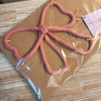 Hand Knitted Wire Bow | Handmade Decorative Bow | Pink Wire Art Bow | Gift Wrapping & Home Décor