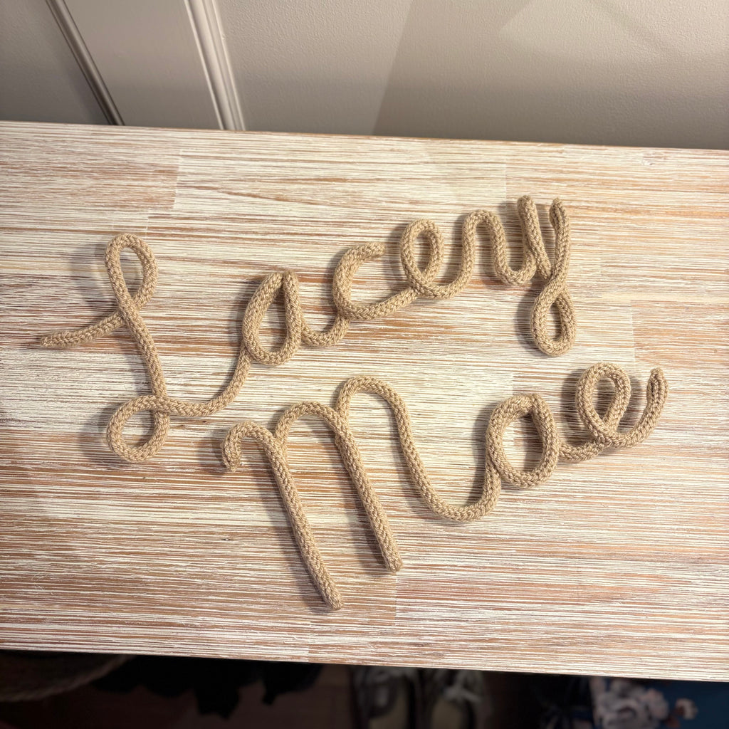 Personalised Knitted Wire Art Name Sign – Handmade Cotton Yarn Wrapped Wire Name Decor – Custom Nursery, Bedroom & Home Decoration – 38 Colours Available