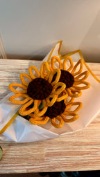 Handmade Knitted Wire Sunflower Bouquet | Forever Flower Gift | Artisan Floral Home Decor | Unique Handmade Gift