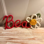 Personalised Knitted Wire Name Sign with Daisy