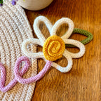 Personalised Knitted Wire Name Sign with Daisy