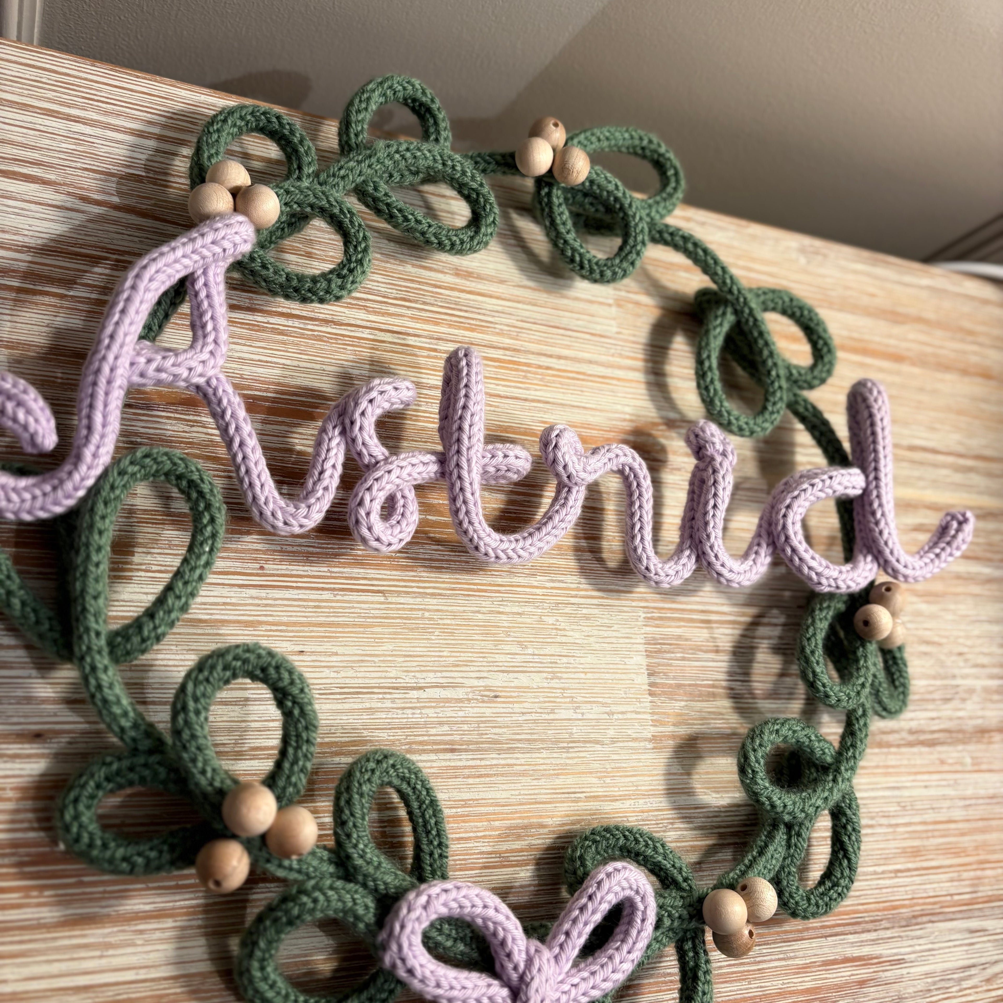 🌿 Personalised Knitted Wire Name Wreath 🌿