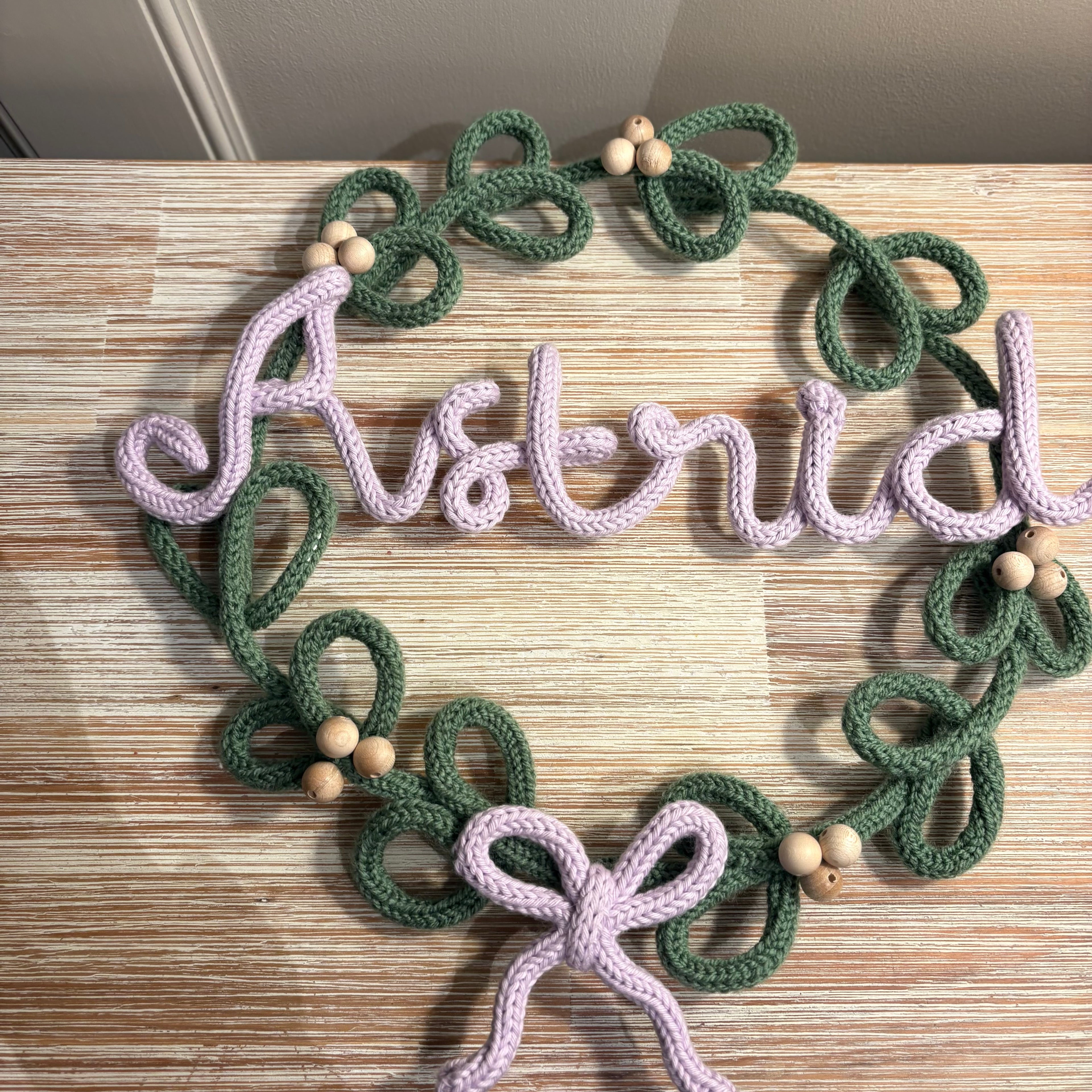 🌿 Personalised Knitted Wire Name Wreath 🌿
