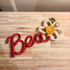 Personalised Knitted Wire Name Sign with Daisy