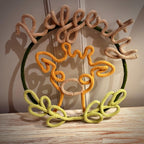 Personalised Giraffe Name Sign / Handmade Nursery Wall Decor/ Knitted Wire Giraffe Art for Safari or Jungle Nursery
