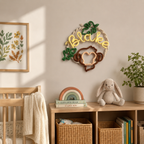 Personalised Knitted Wire Art Name Wreath | Macramé Monkey Name Hoop | Handmade Nursery & Children’s Wall Decor