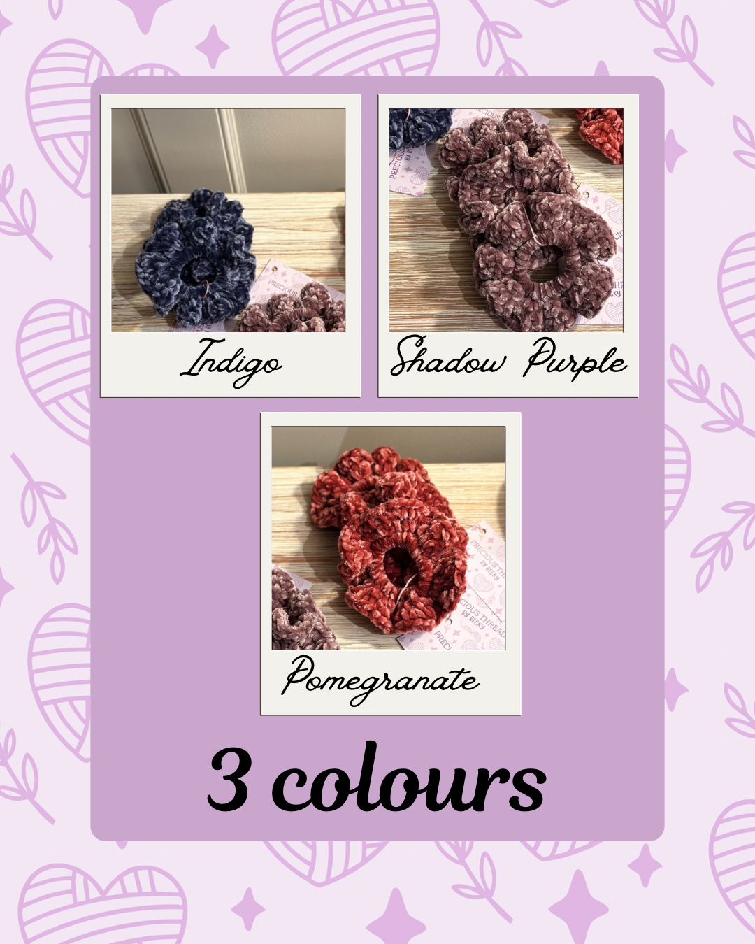 Handmade Velvet Crochet Scrunchie