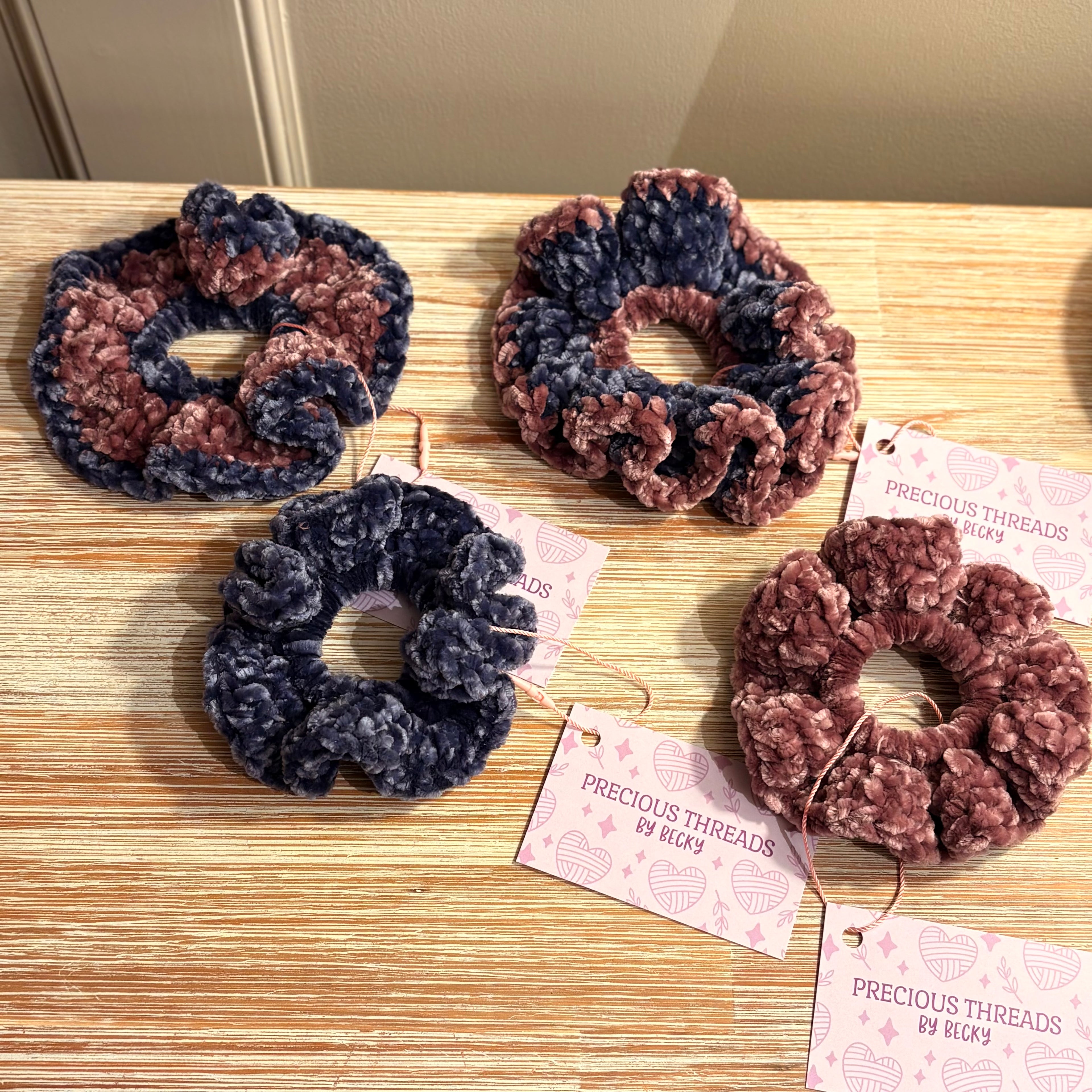 Handmade Velvet Crochet Scrunchie