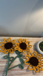 Handmade Knitted Wire Sunflower Bouquet | Forever Flower Gift | Artisan Floral Home Decor | Unique Handmade Gift