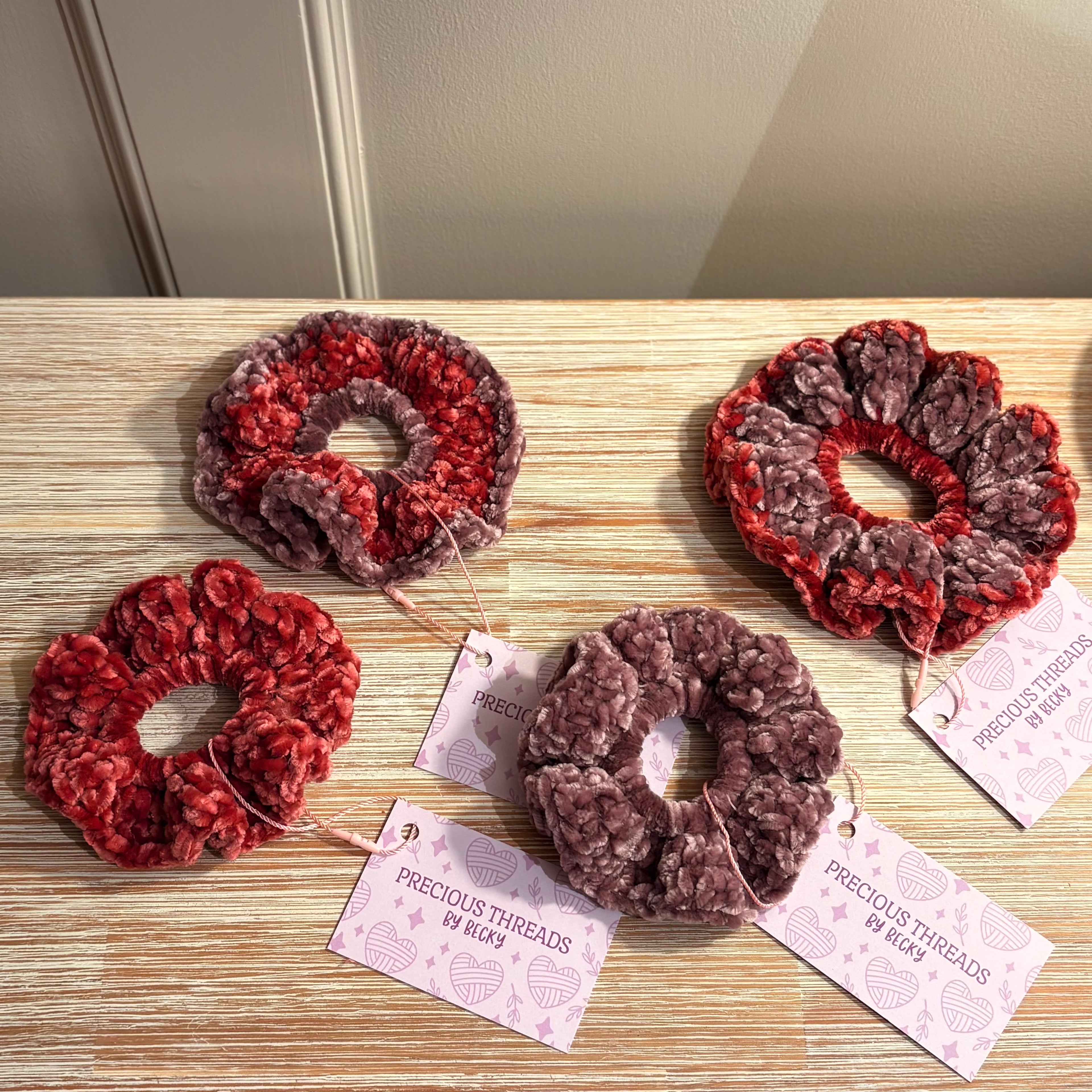 Handmade Velvet Crochet Scrunchie