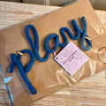 Hand Knitted "Play" Sign | Ocean Blue Nursery Wall Décor | Handmade Children’s Room Sign | Playroom Decoration
