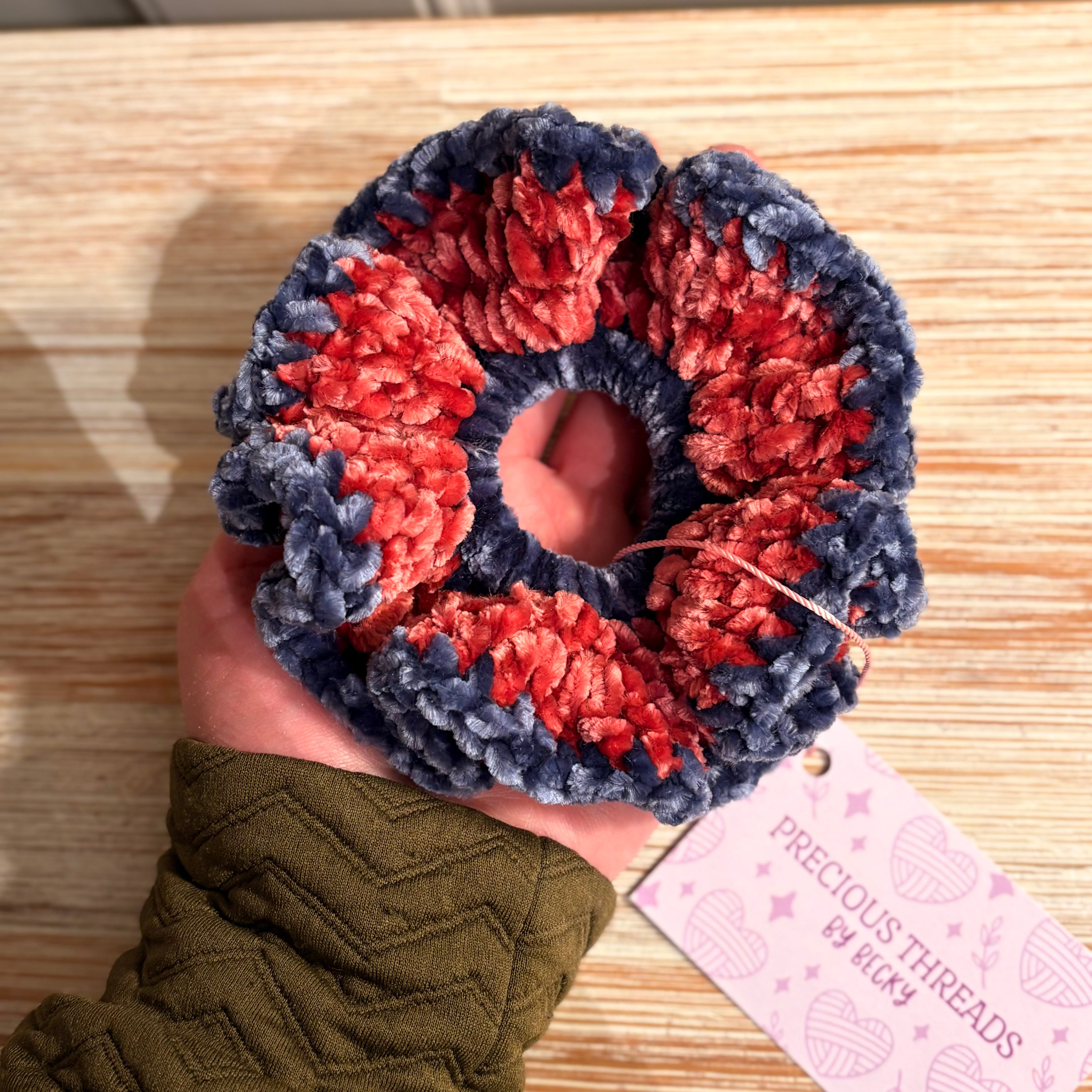 Handmade Velvet Crochet Scrunchie