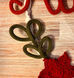 Handmade Knitted Wire Art Autumn Wreath – Personalised Knitted Wire Art with Pumpkin, Maple Leaves & Macramé Border