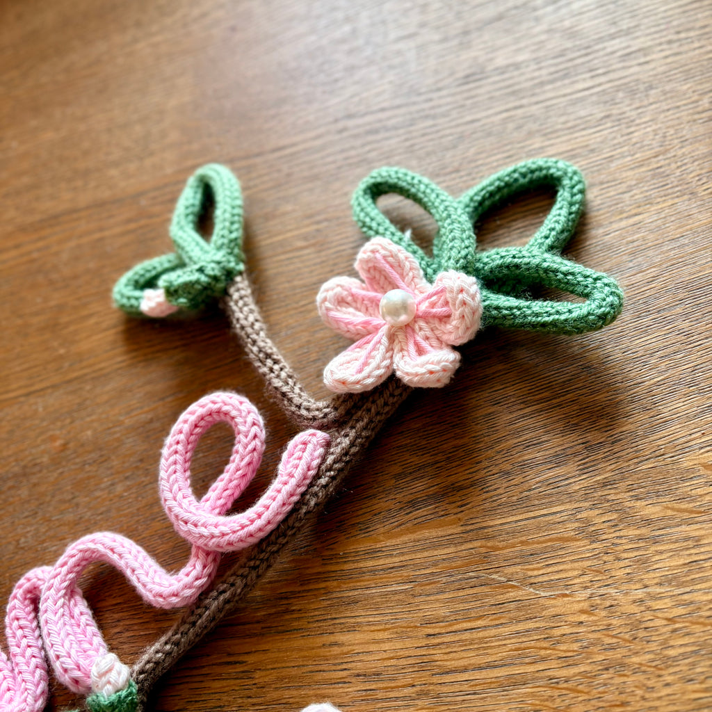 Personalised Name Sign – Handmade Knitted Wire Art Floral Wall Hanging