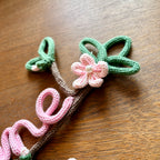 Personalised Name Sign – Handmade Knitted Wire Art Floral Wall Hanging