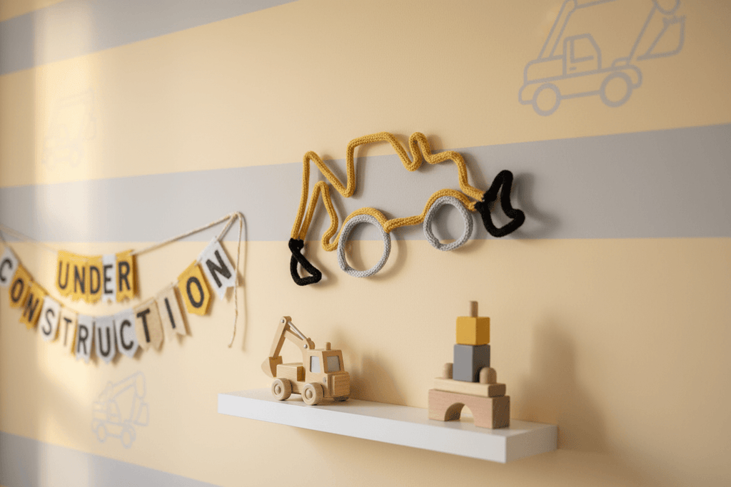 Handmade Knitted Wire Digger Wall Decor - Kids Bedroom Decor