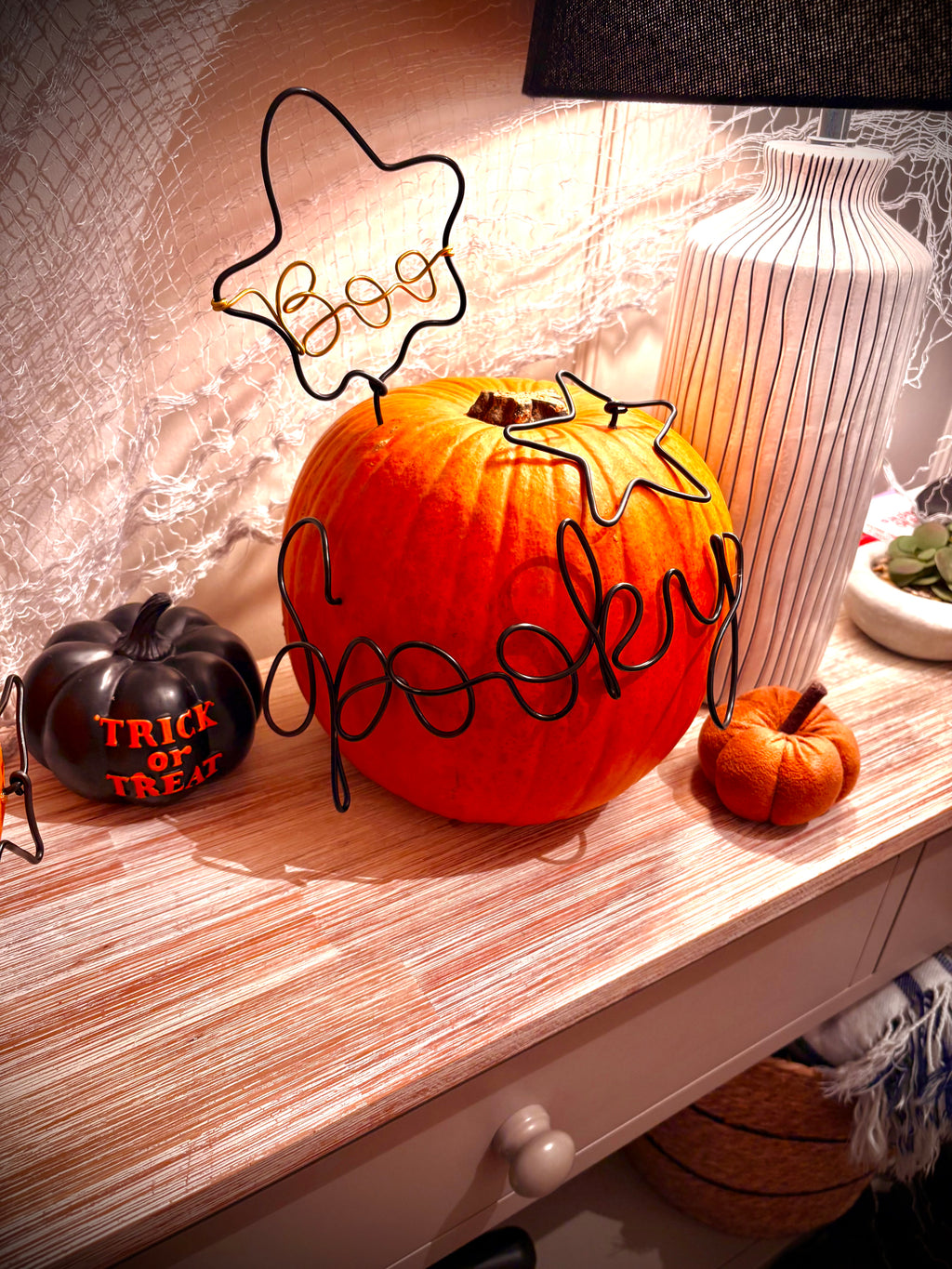Reusable Halloween Wire Pumpkin Decorating Kit 🎃 | Boo or Spooky Design