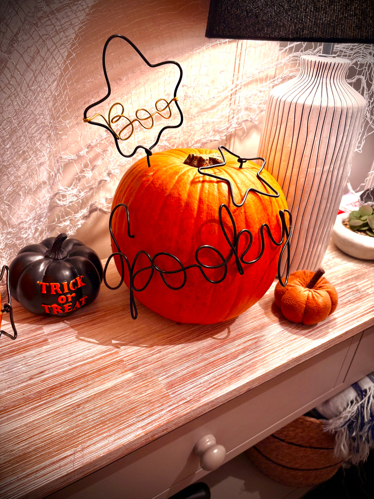 Reusable Halloween Wire Pumpkin Decorating Kit 🎃 | Boo or Spooky Design