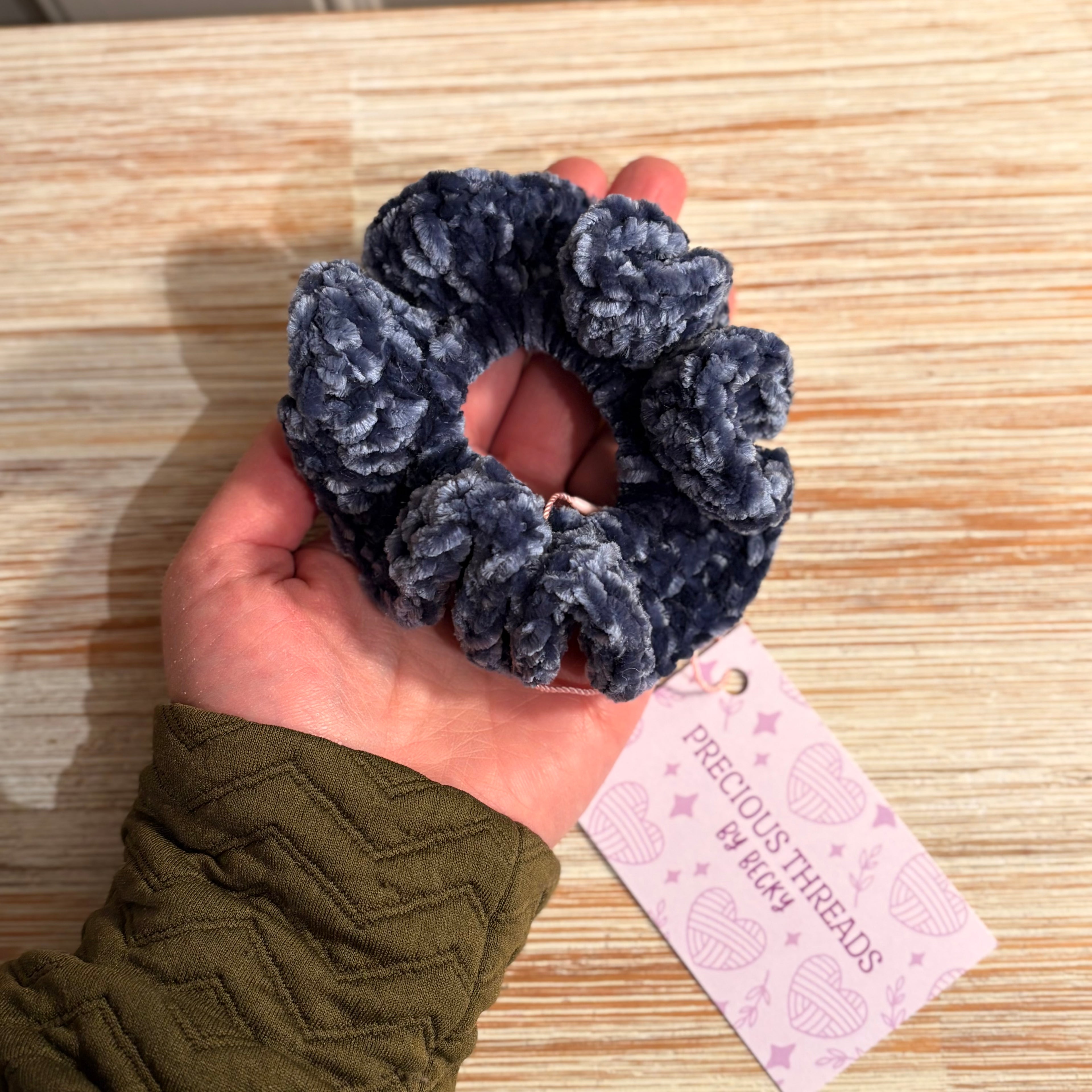 Handmade Velvet Crochet Scrunchie