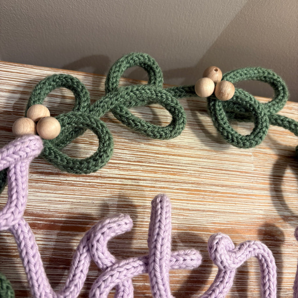🌿 Personalised Knitted Wire Name Wreath 🌿