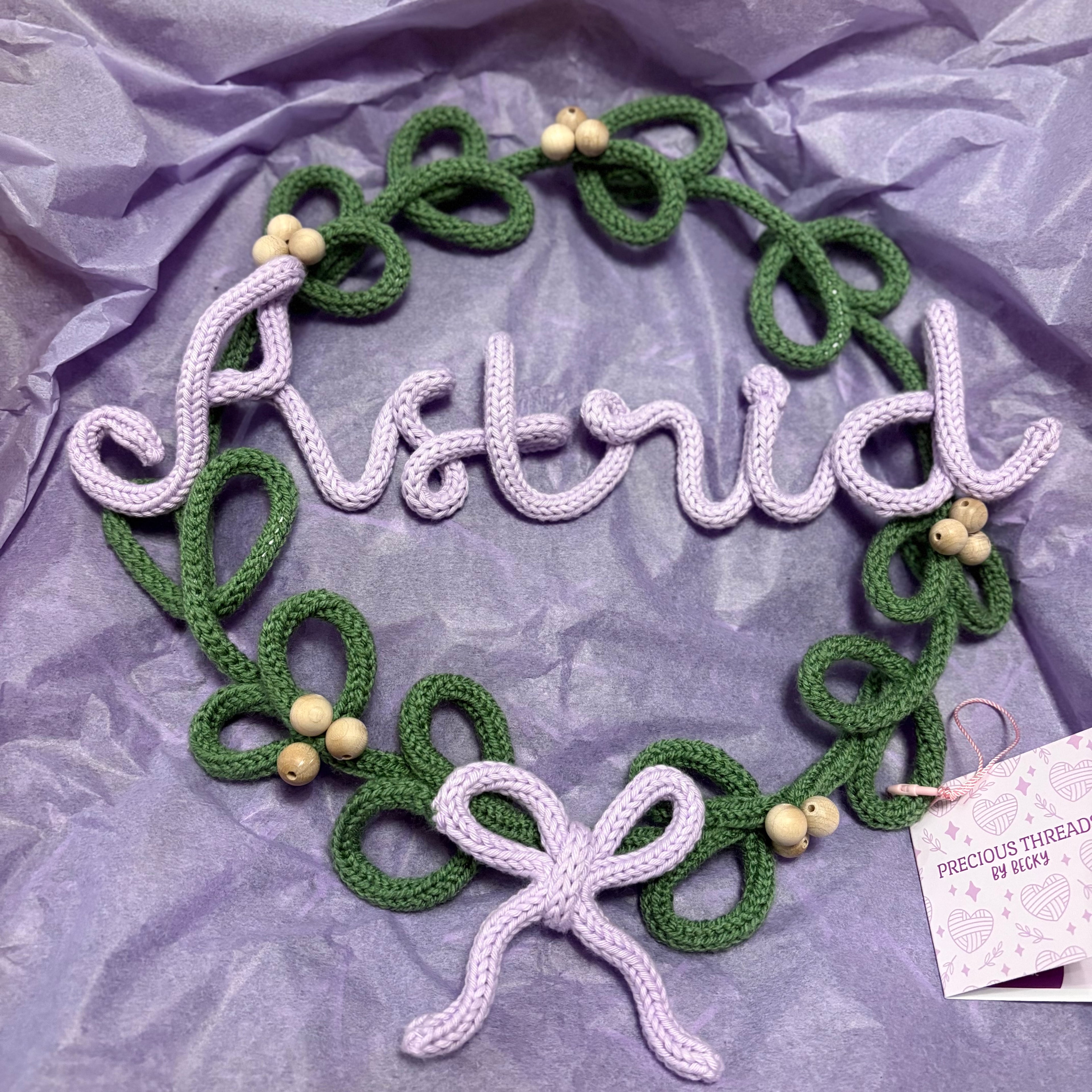 🌿 Personalised Knitted Wire Name Wreath 🌿