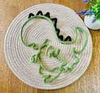 Handmade Knitted Wire Dinosaur Wall Art: Custom Nursery Decor