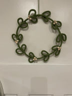 Handmade Knitted Wire Wreath: Spring Door Decoration
