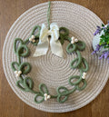 Handmade Knitted Wire Wreath: Spring Door Decoration