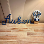 Knitted Wire Hot Air Balloon Personalised Name Sign for Nursery Decor, Kids Bedroom Wall Hanging, Custom Name Art