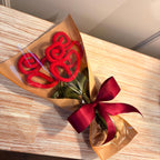 Knitted Wire Art Rose Bouquet: Handmade forever flowers