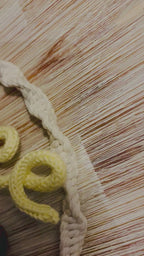 Personalised Knitted Wire Art Name Wreath | Macramé Monkey Name Hoop | Handmade Nursery & Children’s Wall Decor